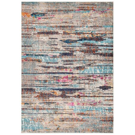 Safavieh 8 x 10 ft. Madison 419F Power Loomed Rectangle Area Rug Grey & Turquoise MAD419F-8